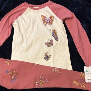 Carter's Pink and Cream Butterfly Long Sleeve Set
